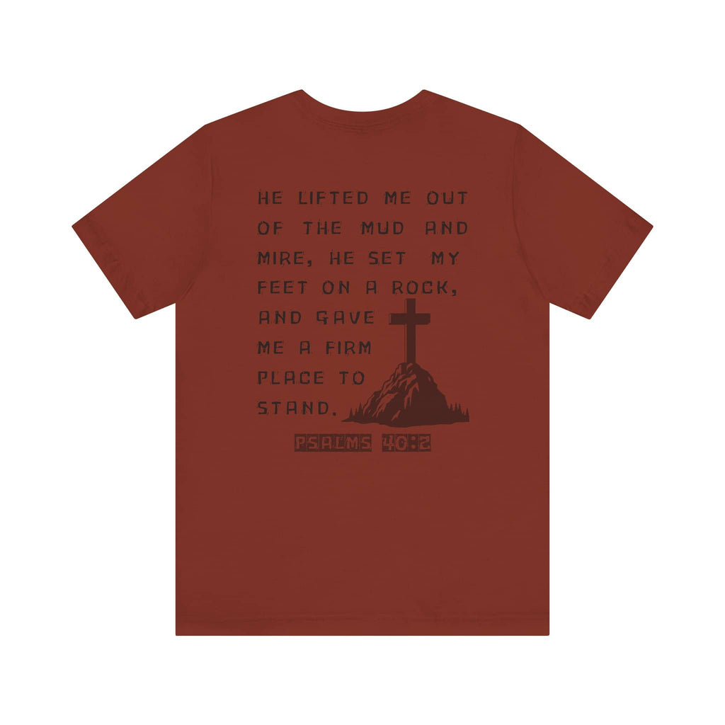 Rescued - Christian Graphic T-Shirt With Bible Verse Psalms 40:2