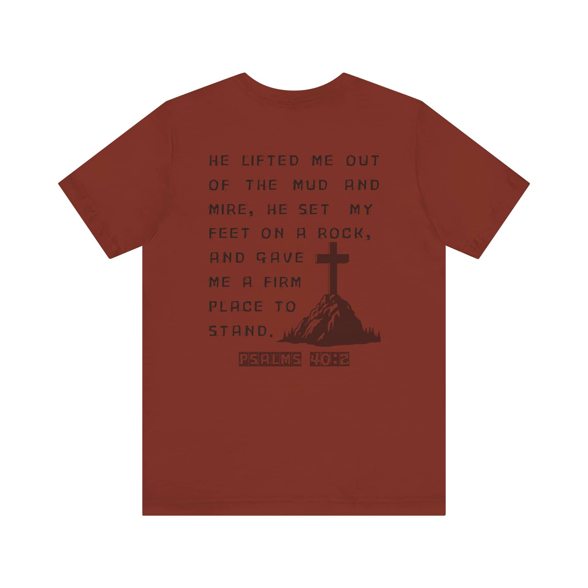Rescued - Christian Graphic T-Shirt With Bible Verse Psalms 40:2