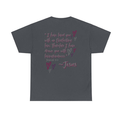 "Jesus Loves Me" (Dark Fabric Design) Women's Cotton Tee