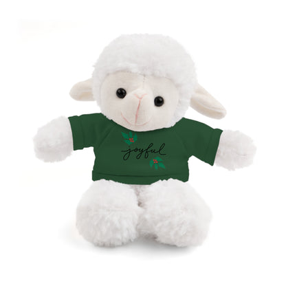 Plush Toy with "Joyful" Christmas Tee - Soft Cuddly Gift for Kids