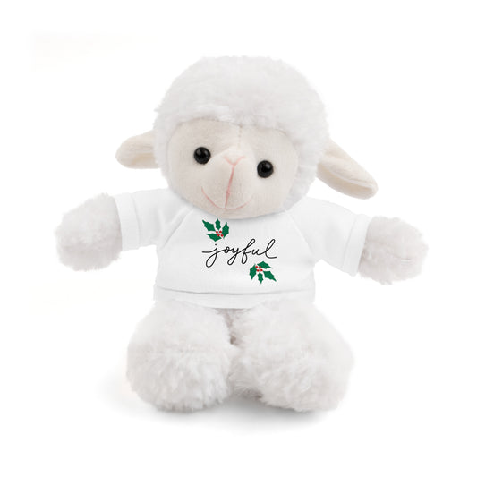 Plush Toy with "Joyful" Christmas Tee - Soft Cuddly Gift for Kids