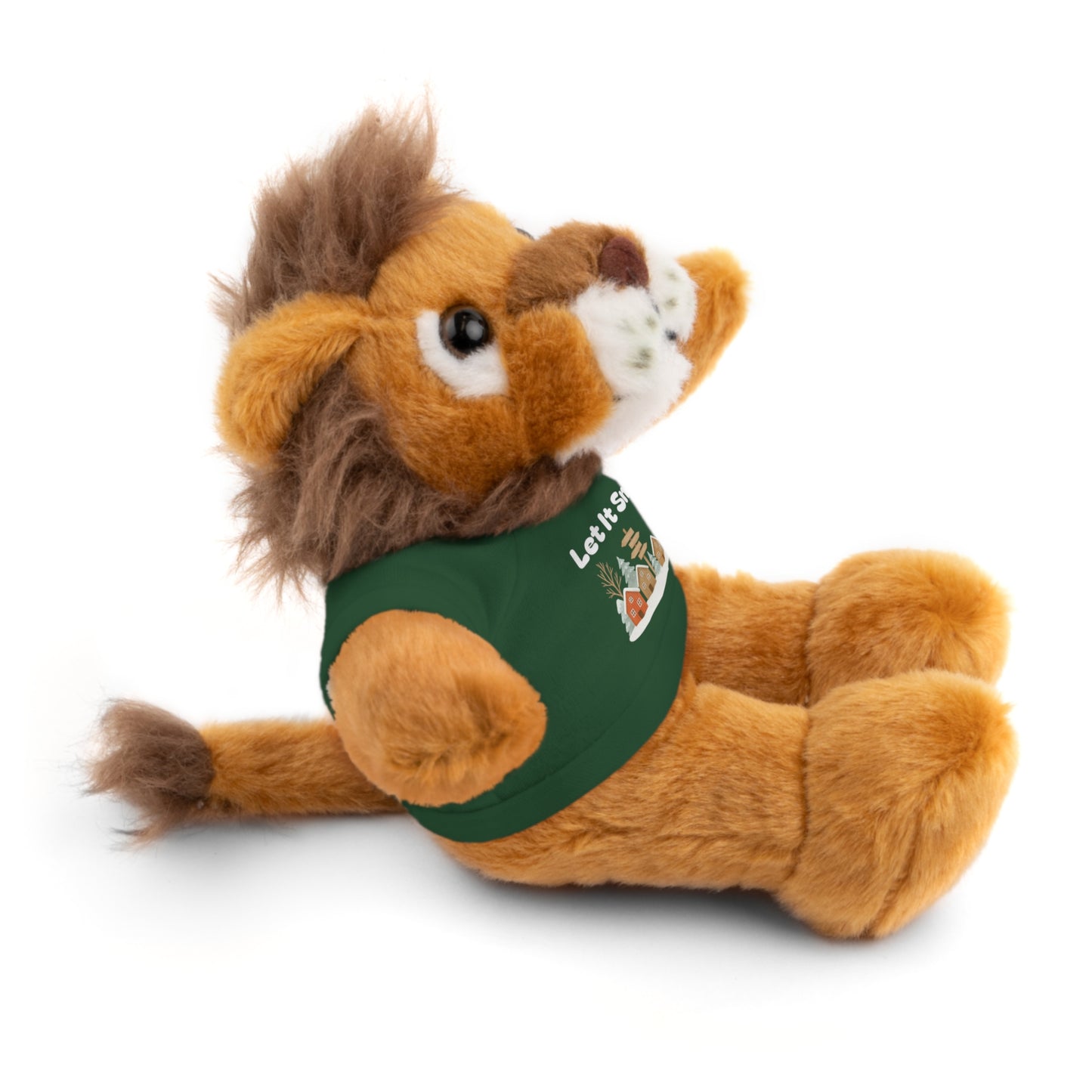 Christmas Plush Toy with "Let It Snow" Tee - Soft Cuddly Gift for Kids