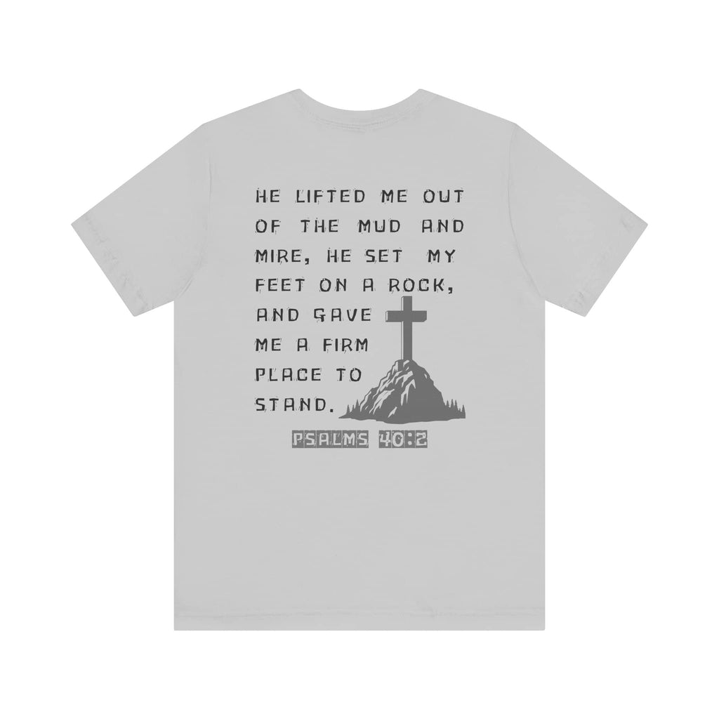 Rescued - Christian Graphic T-Shirt With Bible Verse Psalms 40:2