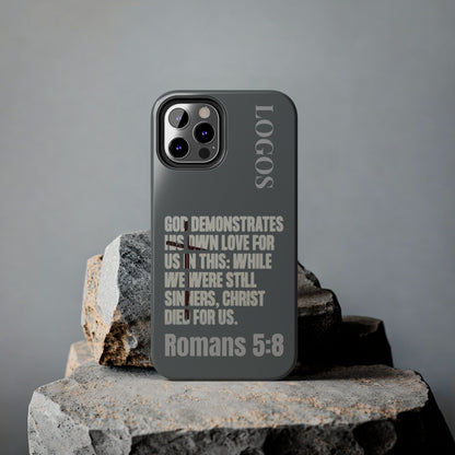 Romans 5:8 - Christian Phone Case - Gray
