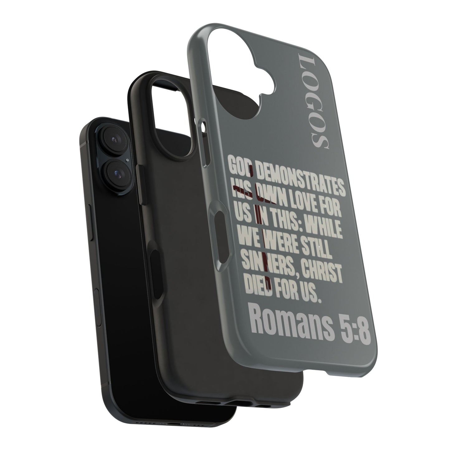 Romans 5:8 - Christian Phone Case - Gray