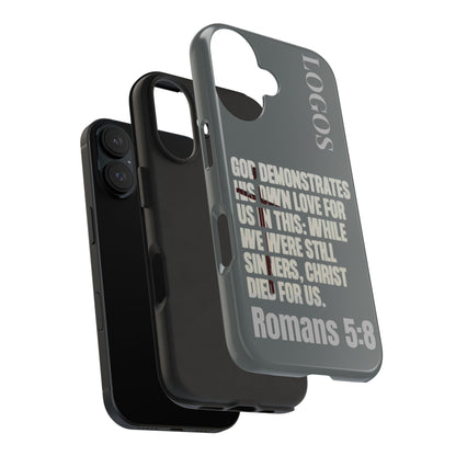 Romans 5:8 - Christian Phone Case - Gray