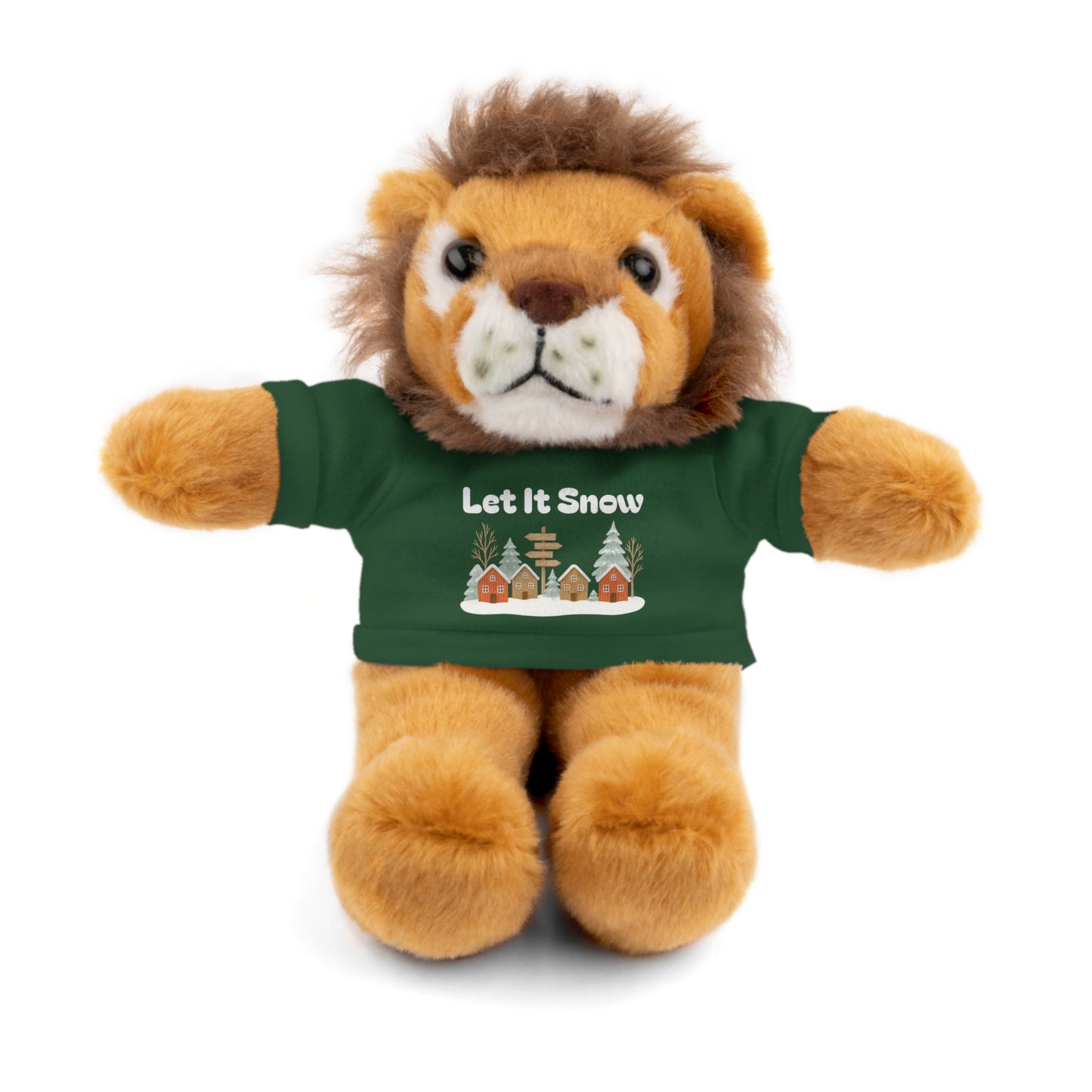 Christmas Plush Toy with "Let It Snow" Tee - Soft Cuddly Gift for Kids