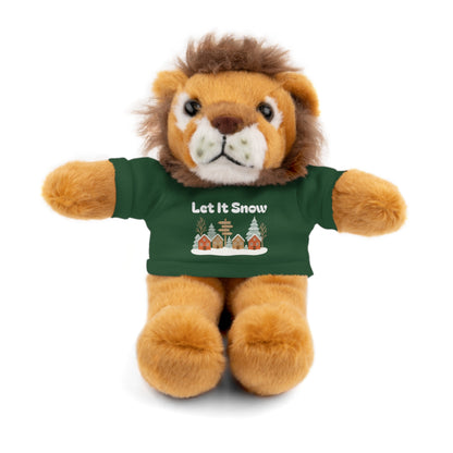 Christmas Plush Toy with "Let It Snow" Tee - Soft Cuddly Gift for Kids