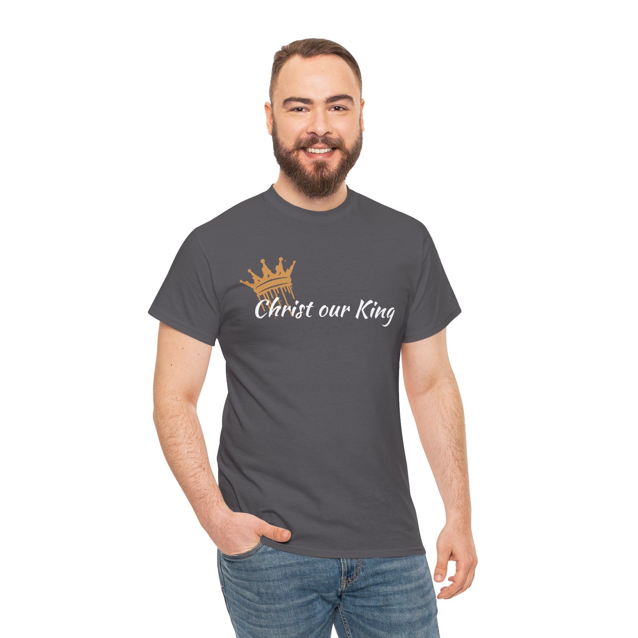 "Christ Our King" Matthew 28:18 Heavy Cotton Shirt