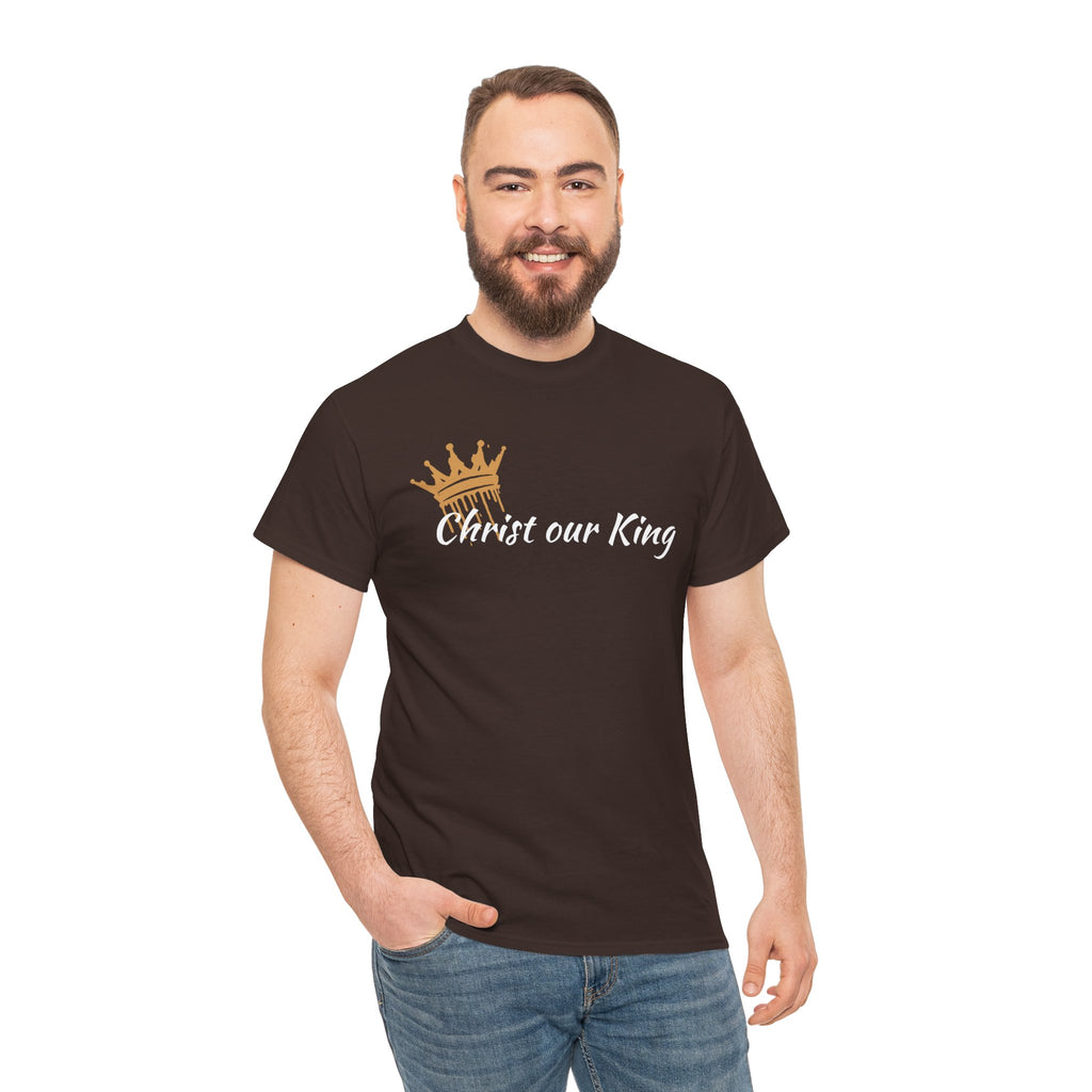 "Christ Our King" Matthew 28:18 Heavy Cotton Shirt