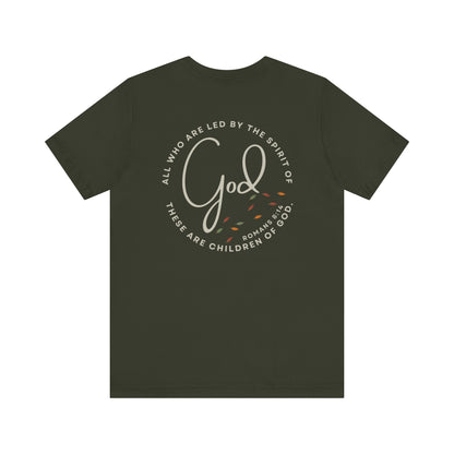 "Spirit Lead Me" T-Shirt - Romans 8:14 - Dark Fabric Design