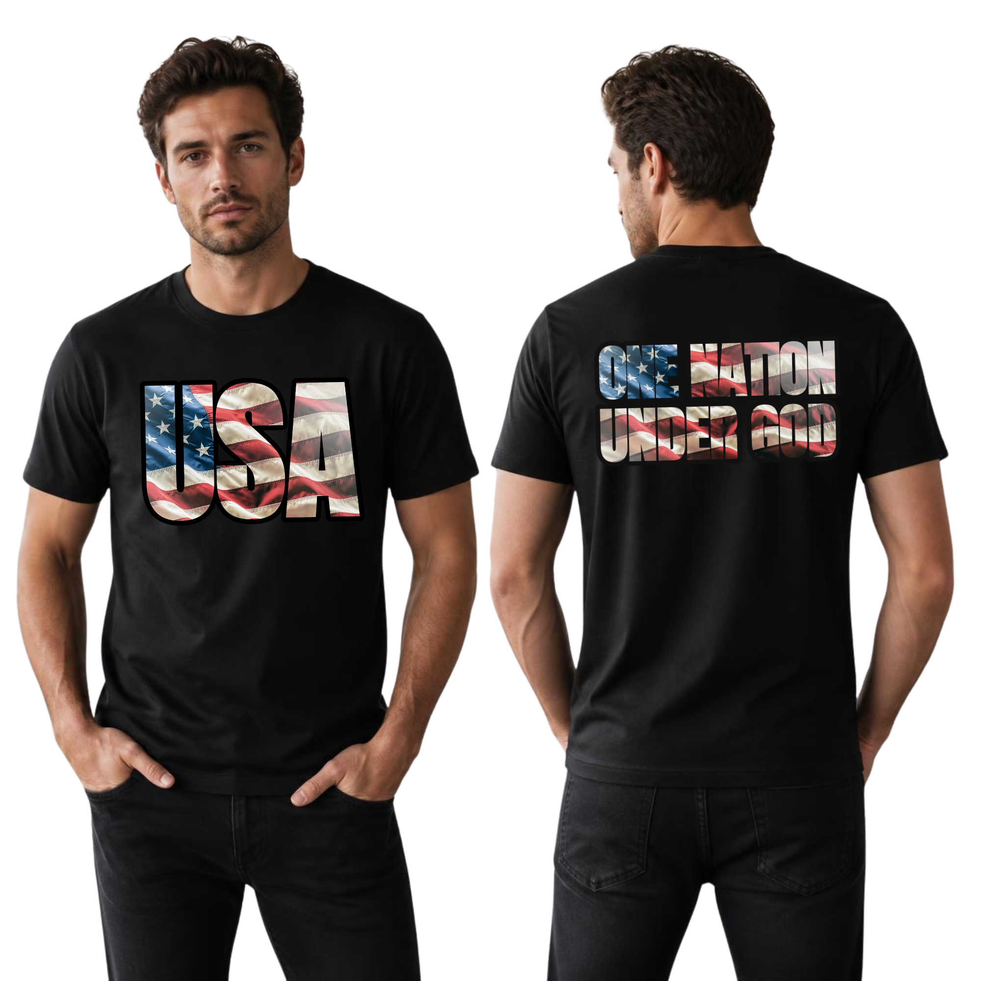One Nation Under God Patriotic Flag T-Shirt