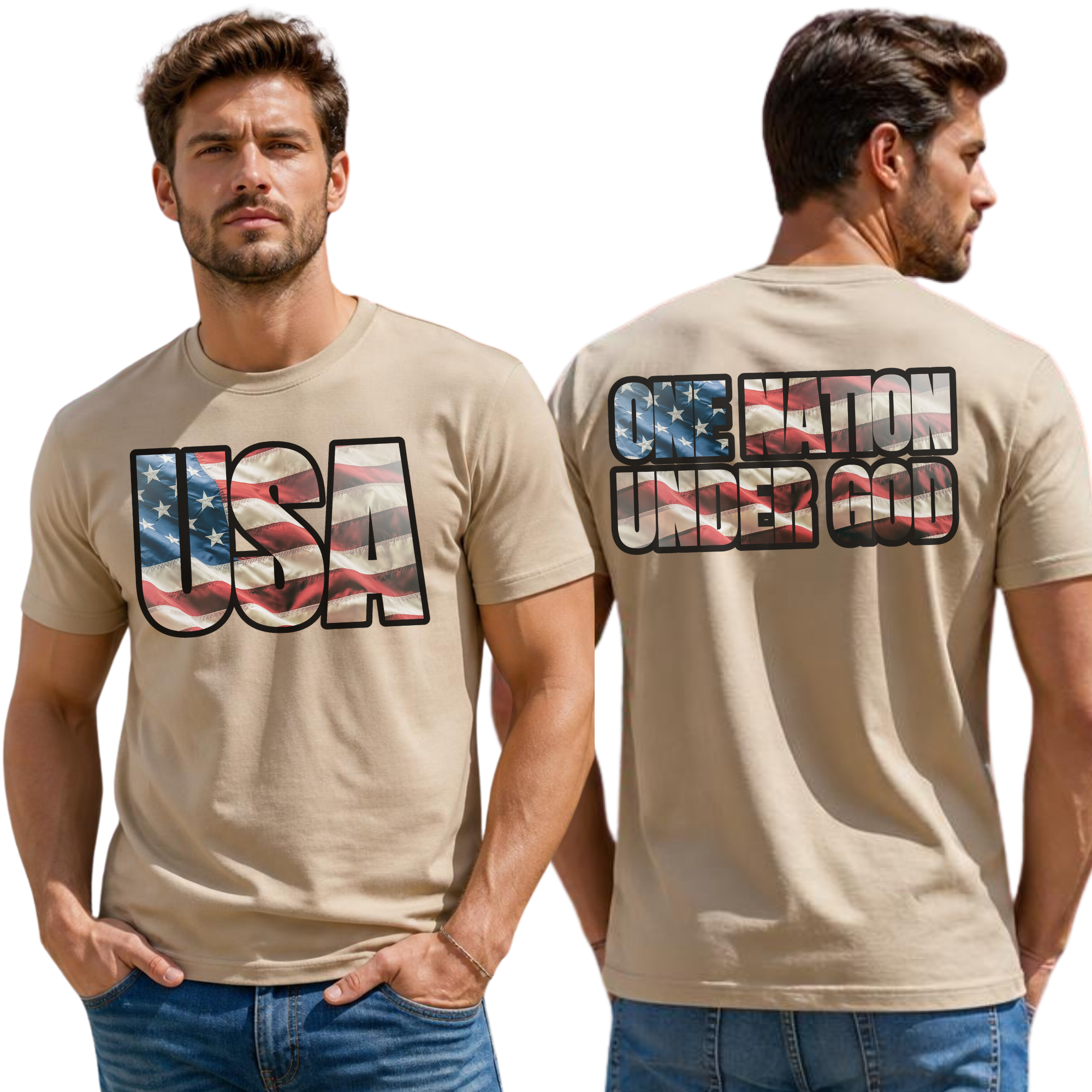 One Nation Under God Patriotic Flag T-Shirt