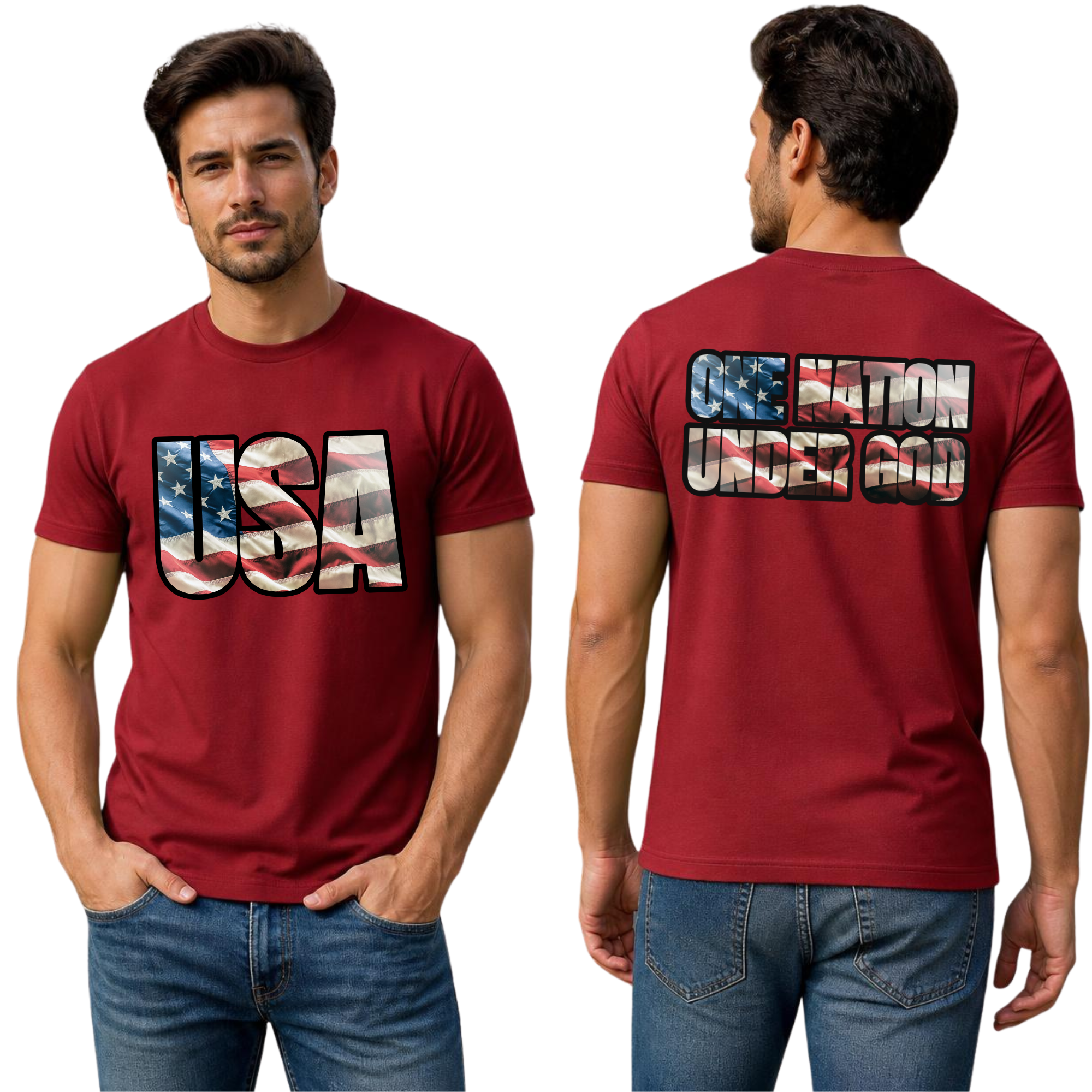 One Nation Under God Patriotic Flag T-Shirt