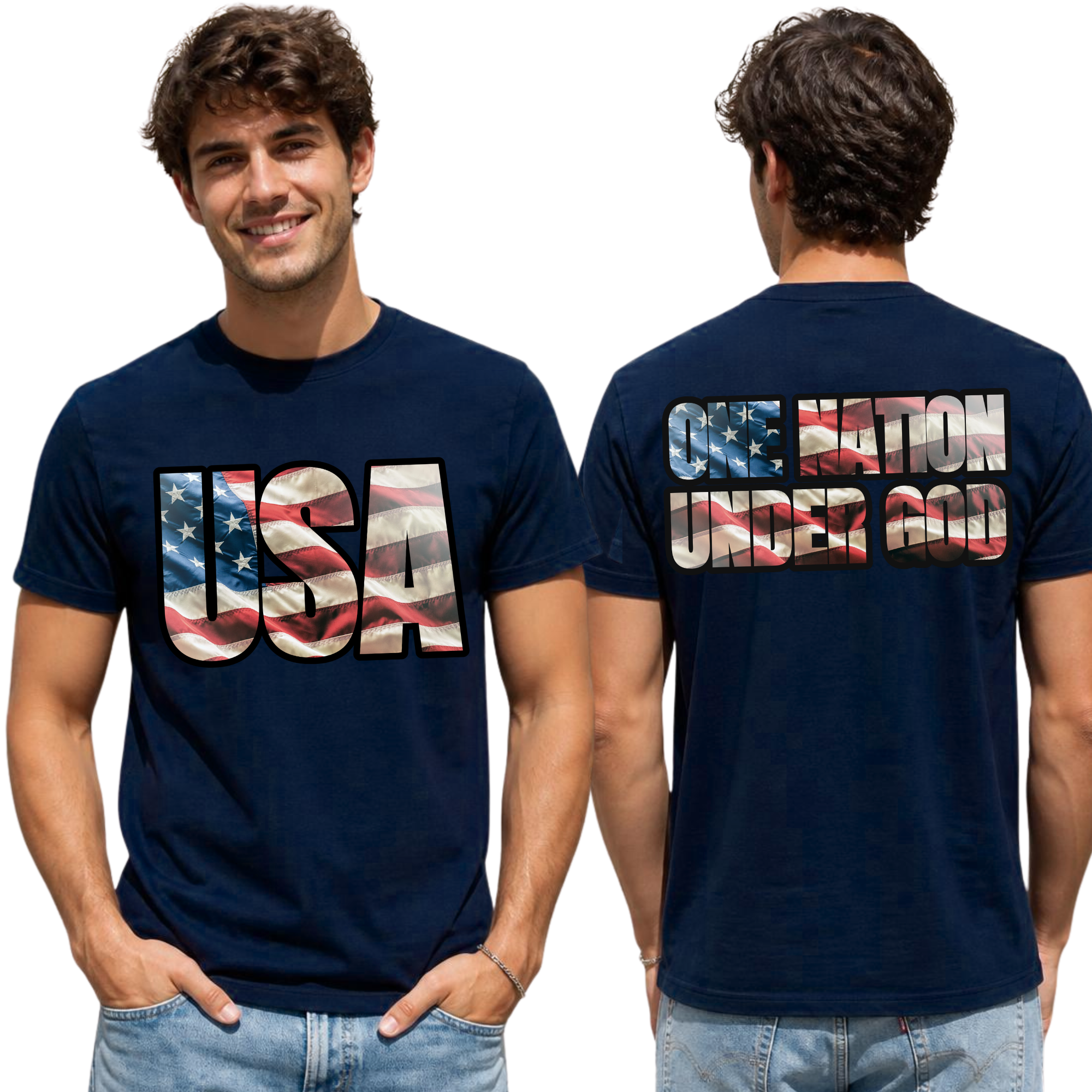 One Nation Under God Patriotic Flag T-Shirt