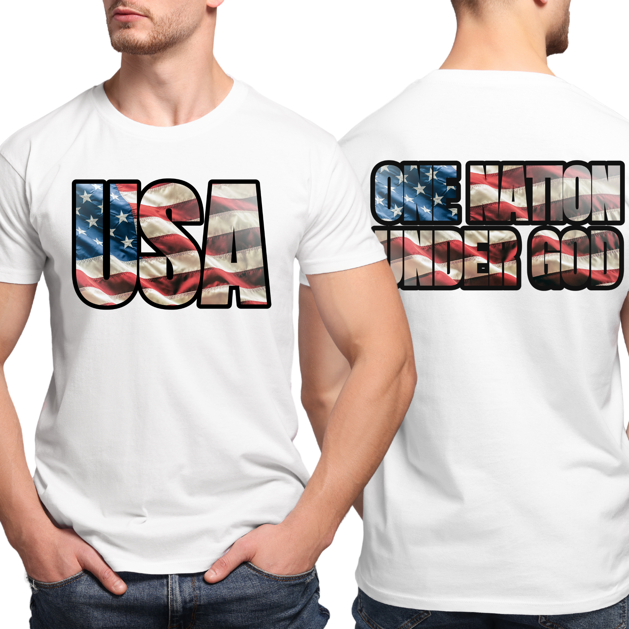 One Nation Under God Patriotic Flag T-Shirt