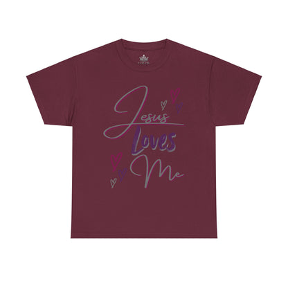 "Jesus Loves Me" (Dark Fabric Design) Women's Cotton Tee