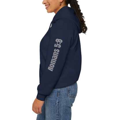 Romans 5:8 Christian Scripture Hoodie