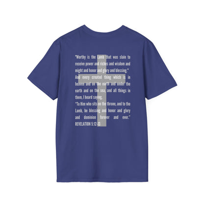 Lamb Of God - Christian Scripture T-Shirt - Revelation 5:12-13 & John 1:29