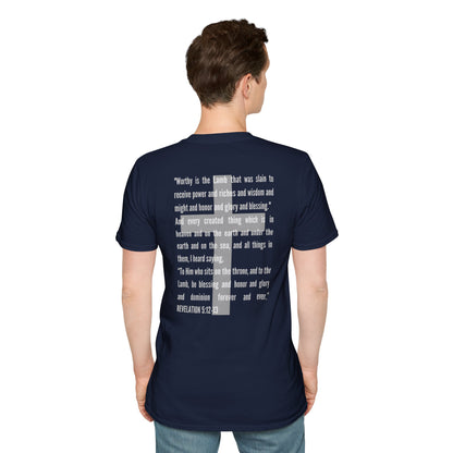 Lamb Of God - Christian Scripture T-Shirt - Revelation 5:12-13 & John 1:29