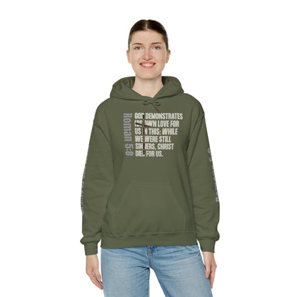 Romans 5:8 Christian Scripture Hoodie