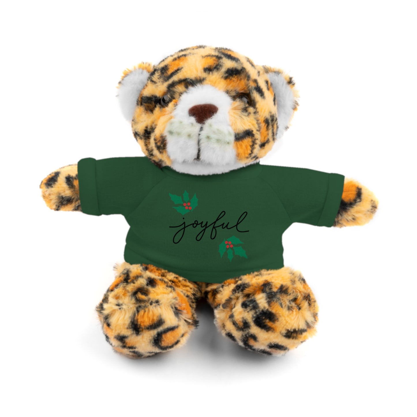 Plush Toy with "Joyful" Christmas Tee - Soft Cuddly Gift for Kids