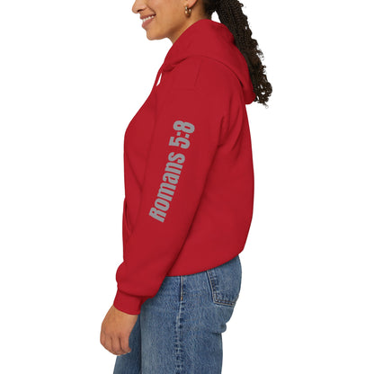 Romans 5:8 Christian Scripture Hoodie