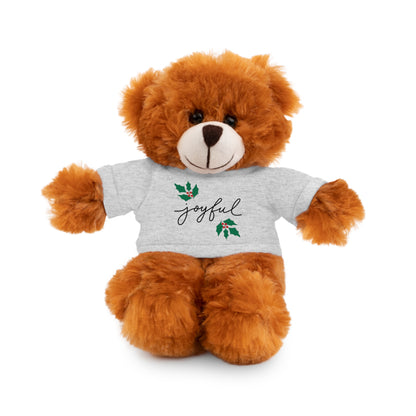 Plush Toy with "Joyful" Christmas Tee - Soft Cuddly Gift for Kids