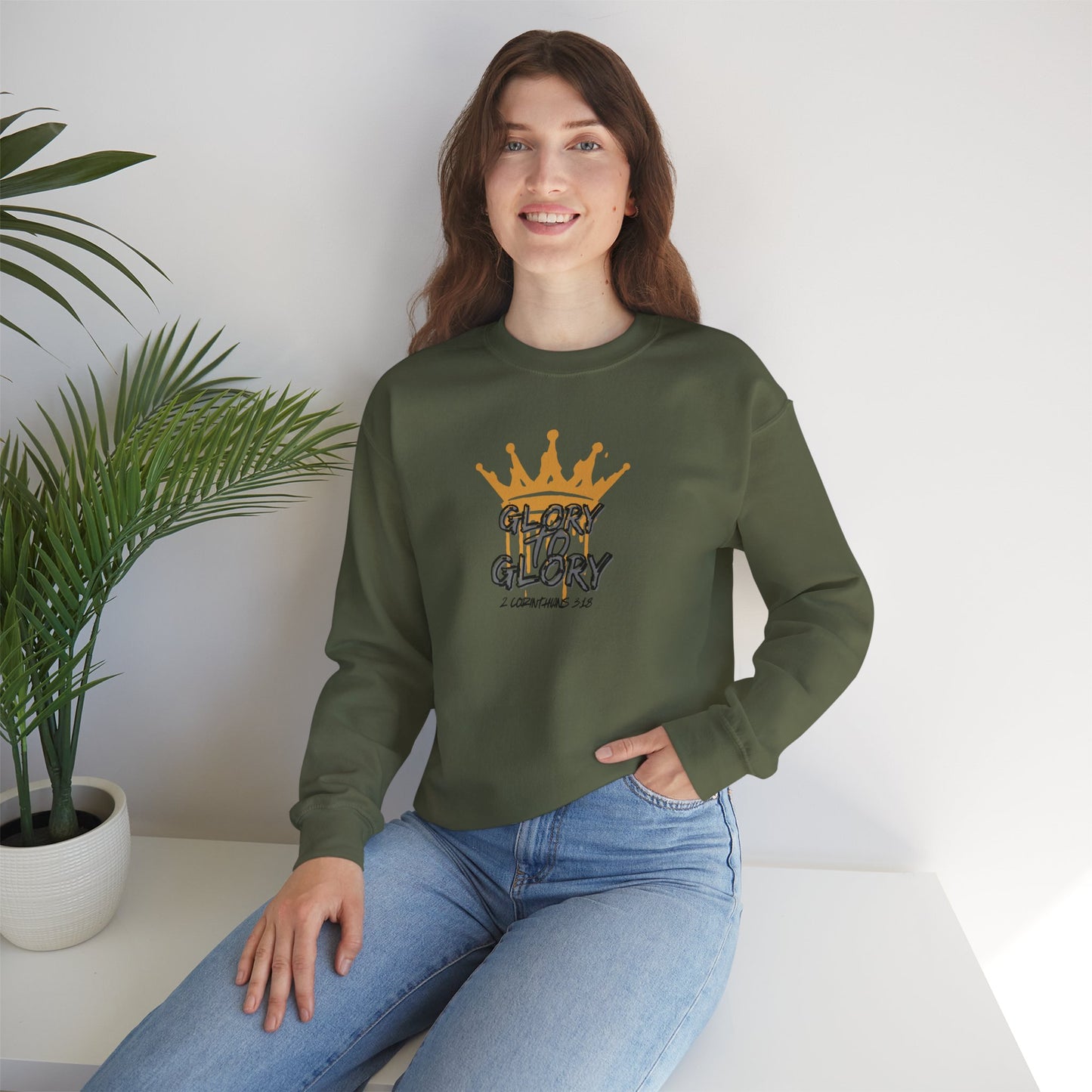 "Glory to Glory" Women's Sweatshirt- 2 Corinthians 3:18