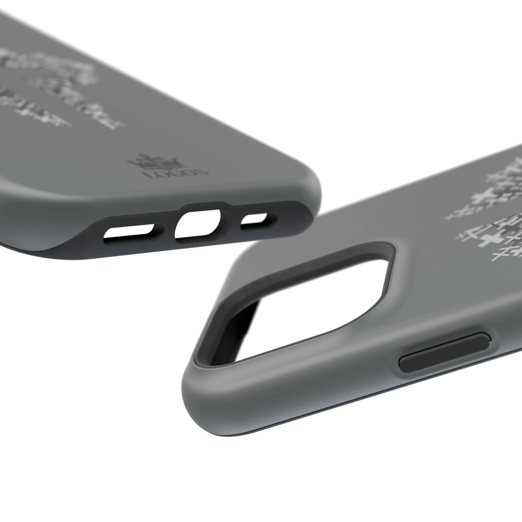 iPhone Case Magnetic Impact Resistant Cross Design Dark Grey