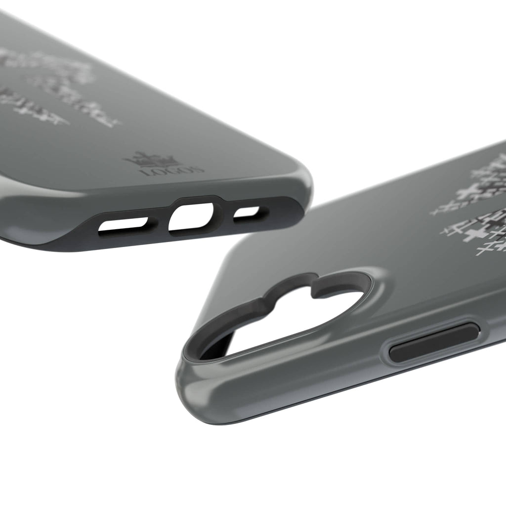iPhone Case Magnetic Impact Resistant Cross Design Dark Grey
