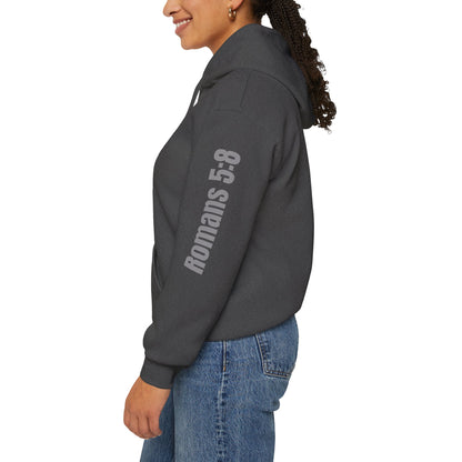 Romans 5:8 Christian Scripture Hoodie