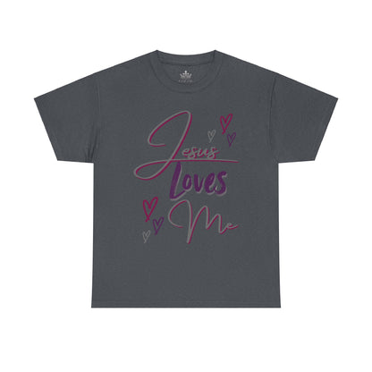 "Jesus Loves Me" (Dark Fabric Design) Women's Cotton Tee