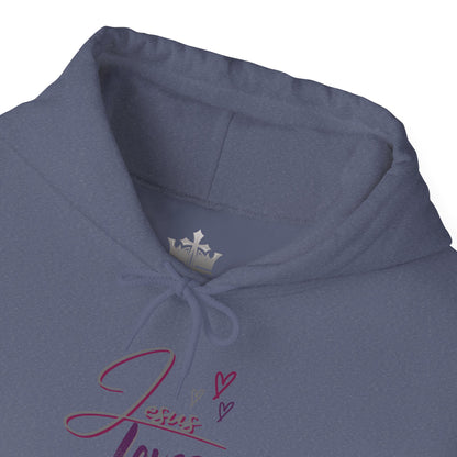 "Jesus Loves Me" (Dark Fabric Design) Women's Hoodie