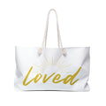 Loved Weekender Bag — Inspirational Christian Travel Tote with 'Loved' & John 15:9 Verse