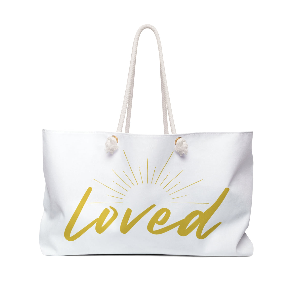 Loved Weekender Bag — Inspirational Christian Travel Tote with 'Loved' & John 15:9 Verse