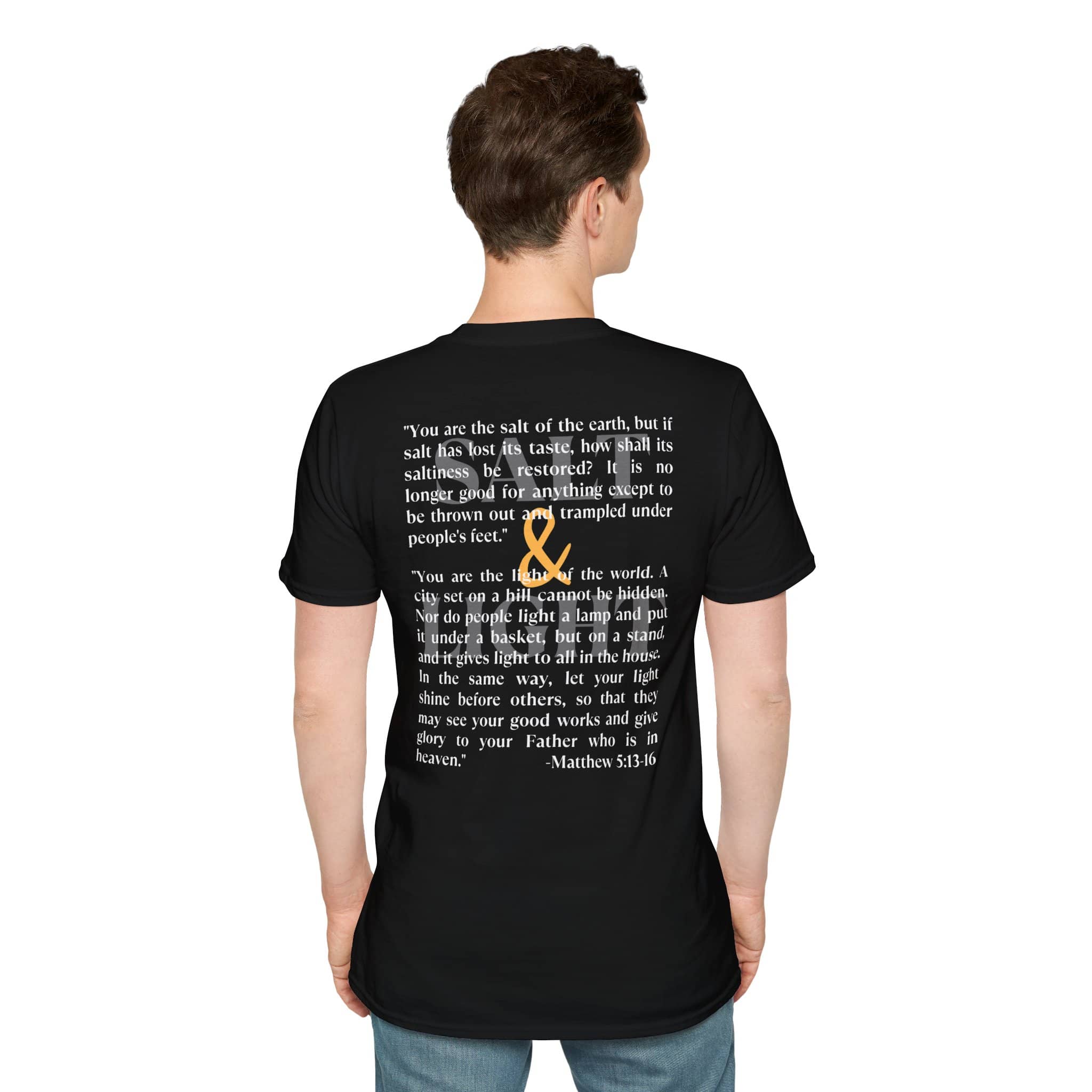"Salt & Light" Lightweight Christian T-Shirt-Dark Fabric Design