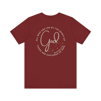 "Spirit Lead Me" T-Shirt - Romans 8:14 - Dark Fabric Design