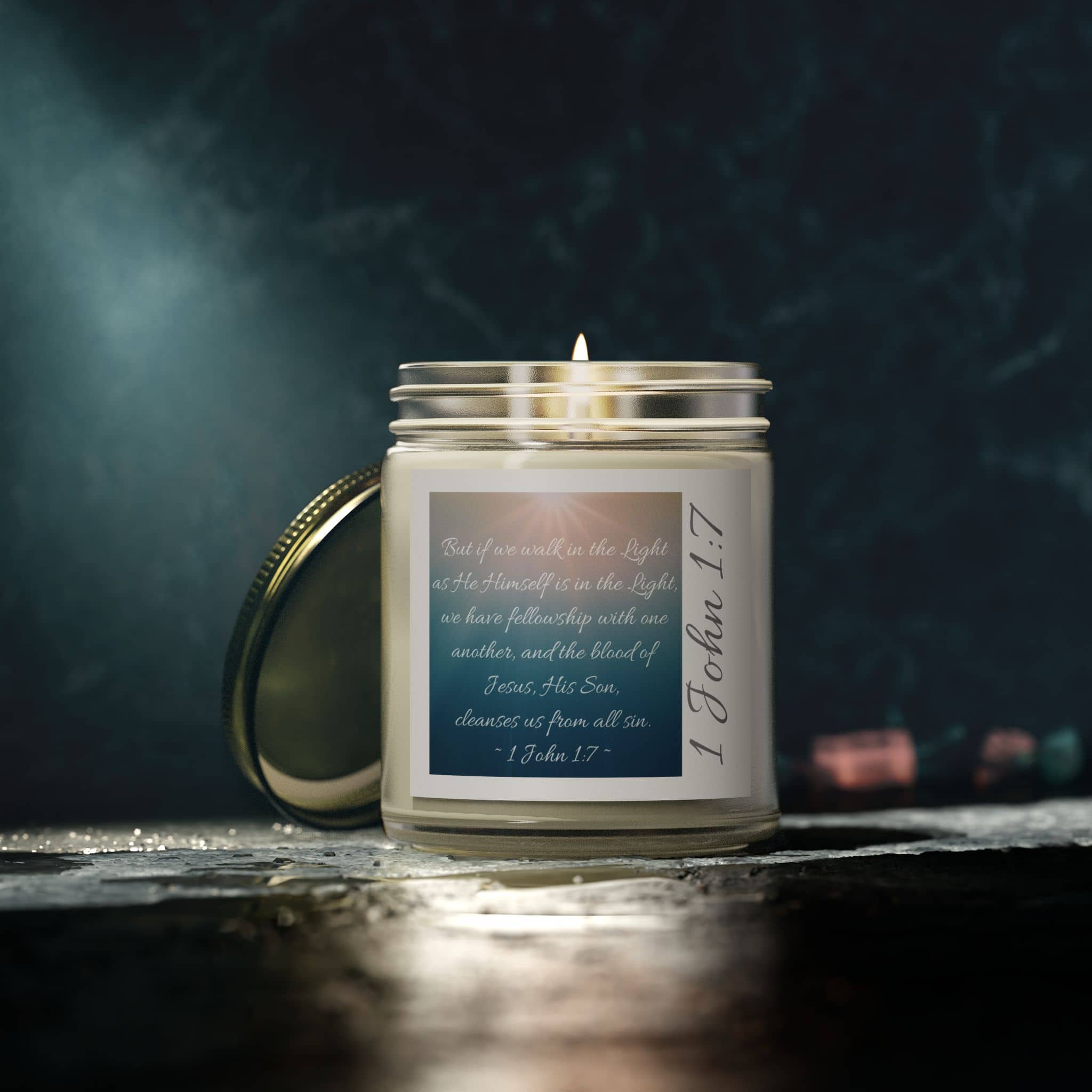 1 John 1:7 Eco-Friendly Scripture Candle - Logos Co.