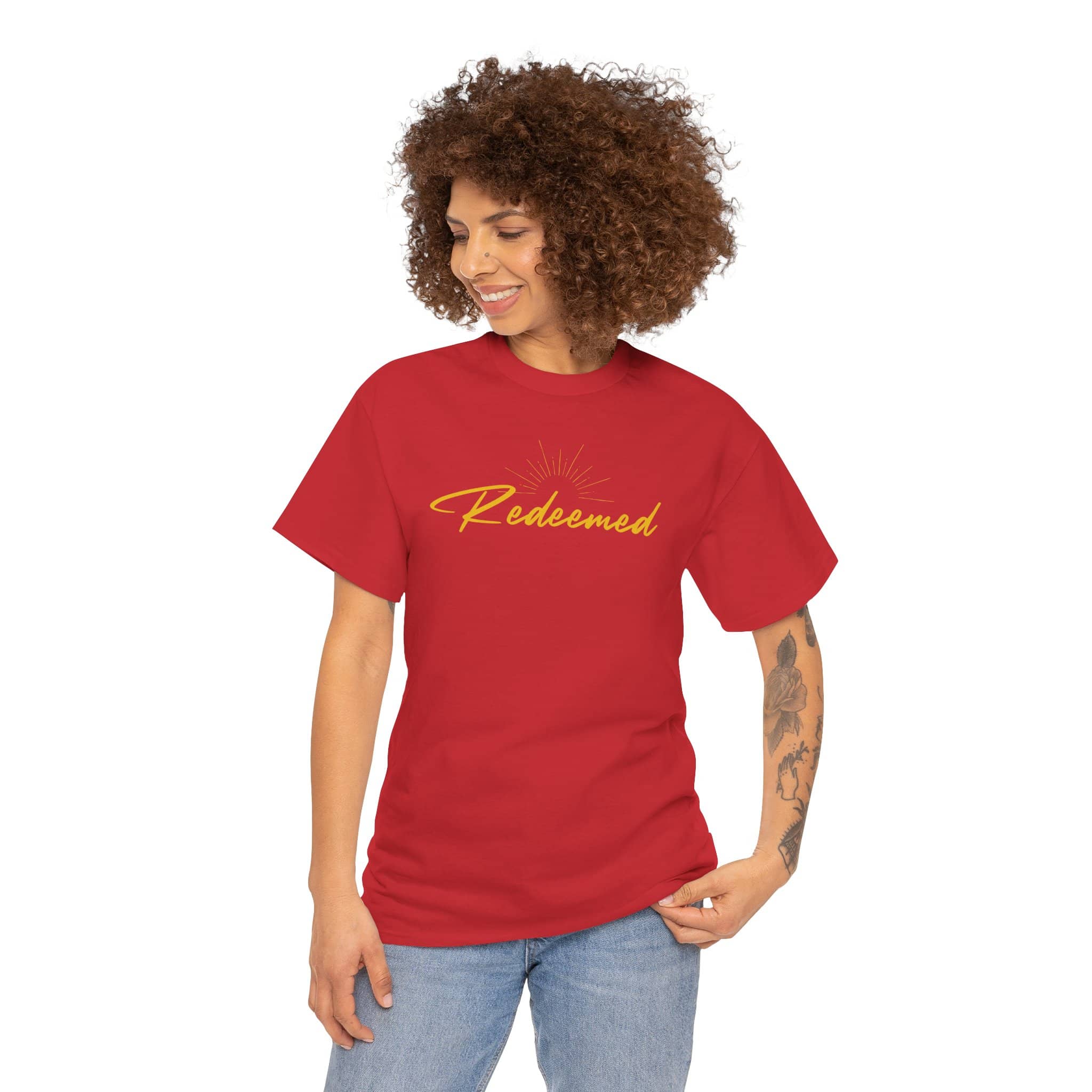 Redeemed - Ephesians 1:7 - Women's Inspirational Cotton T-Shirt