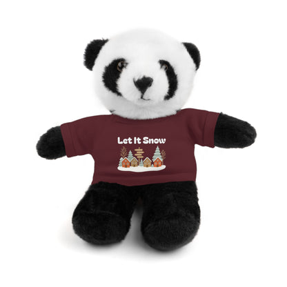 Christmas Plush Toy with "Let It Snow" Tee - Soft Cuddly Gift for Kids