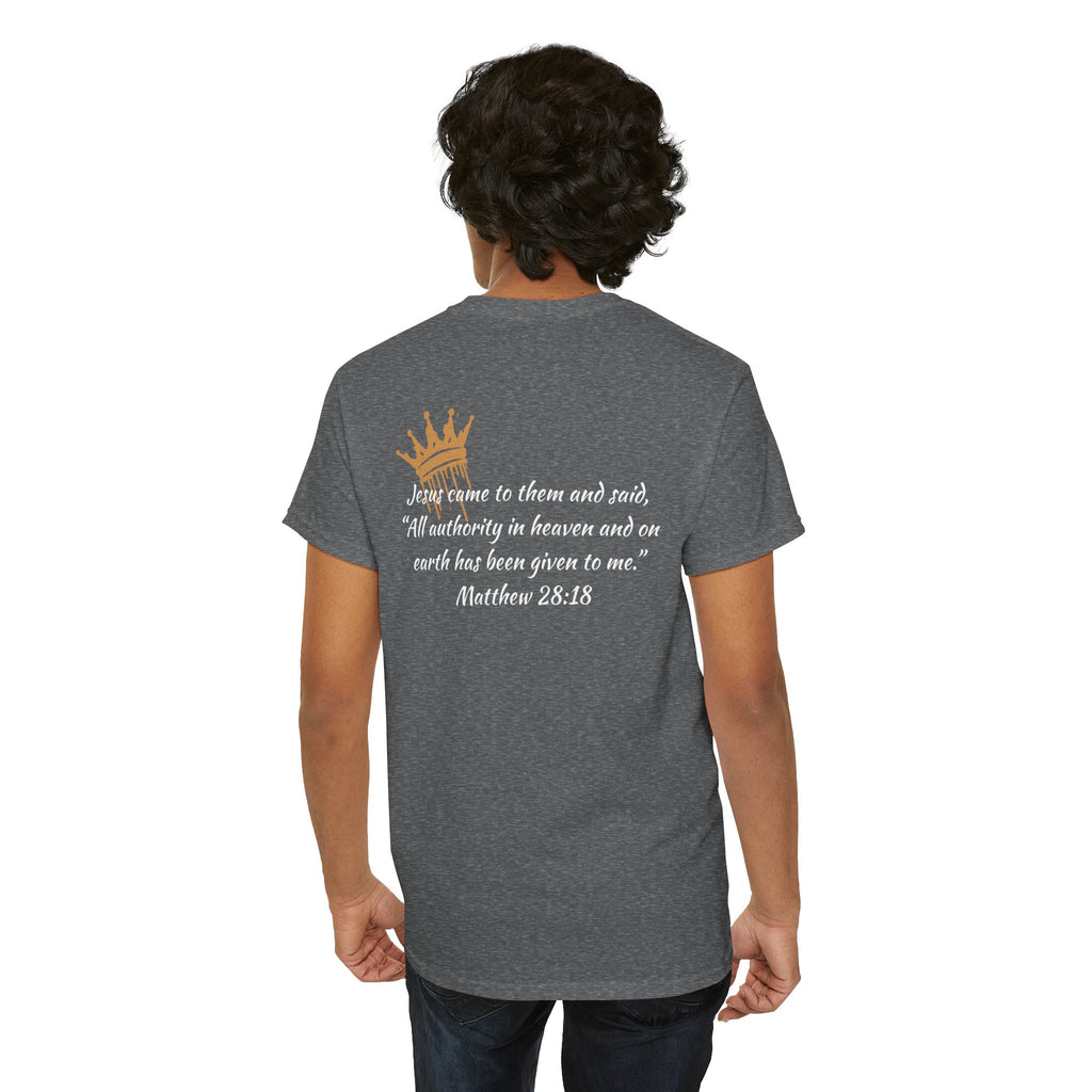 "Christ Our King" Matthew 28:18 Heavy Cotton Shirt