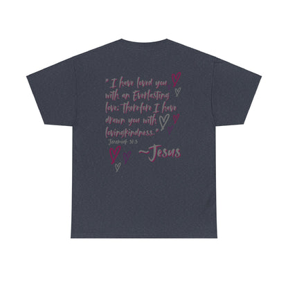 "Jesus Loves Me" (Dark Fabric Design) Women's Cotton Tee
