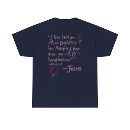 "Jesus Loves Me" (Dark Fabric Design) Women's Cotton Tee