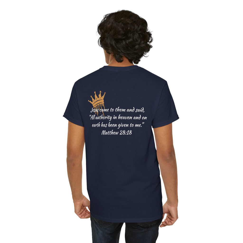"Christ Our King" Matthew 28:18 Heavy Cotton Shirt