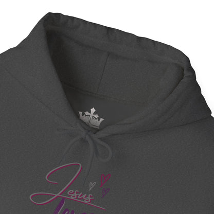 "Jesus Loves Me" (Dark Fabric Design) Women's Hoodie