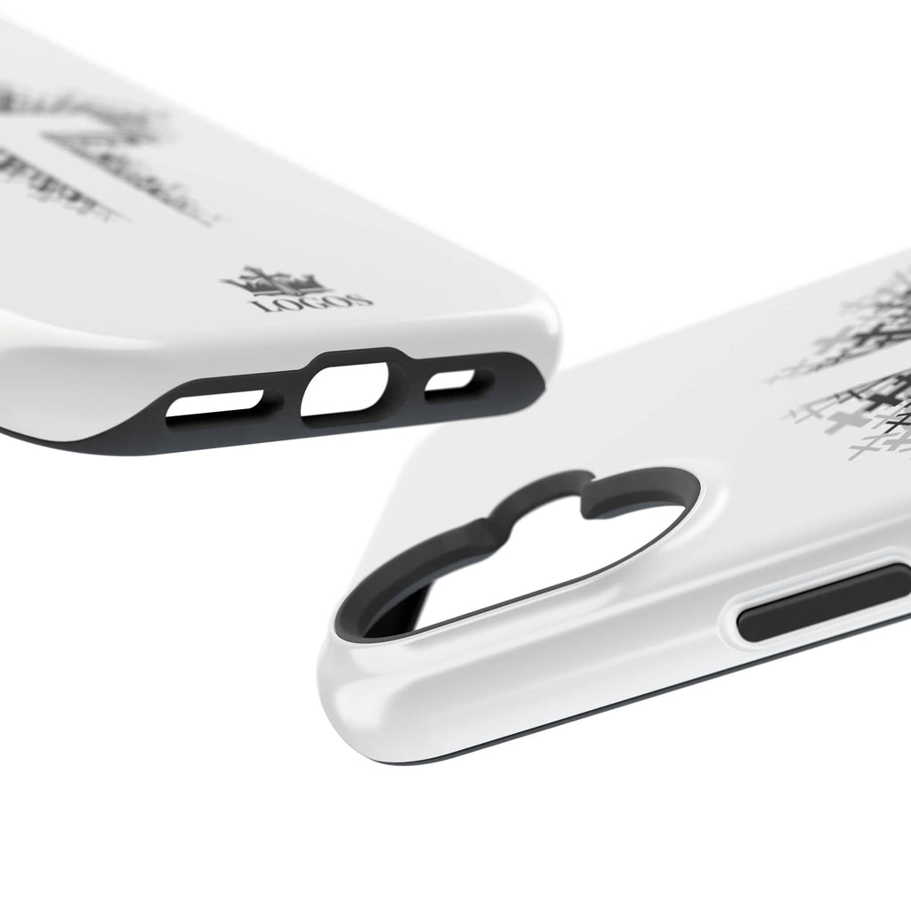 Cross Design Magnetic Impact Resistant Phone Case White