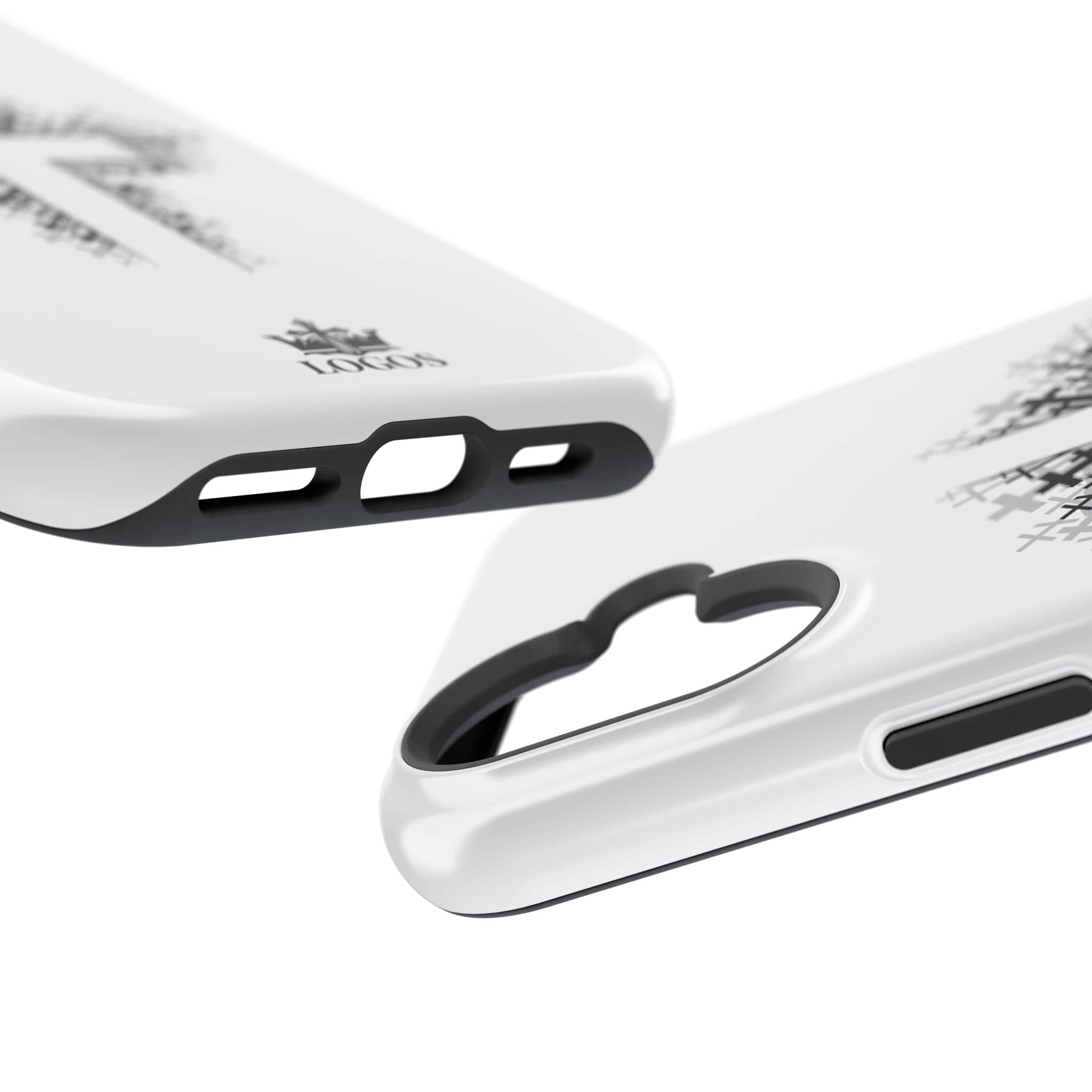 Cross Design Magnetic Impact Resistant Phone Case White