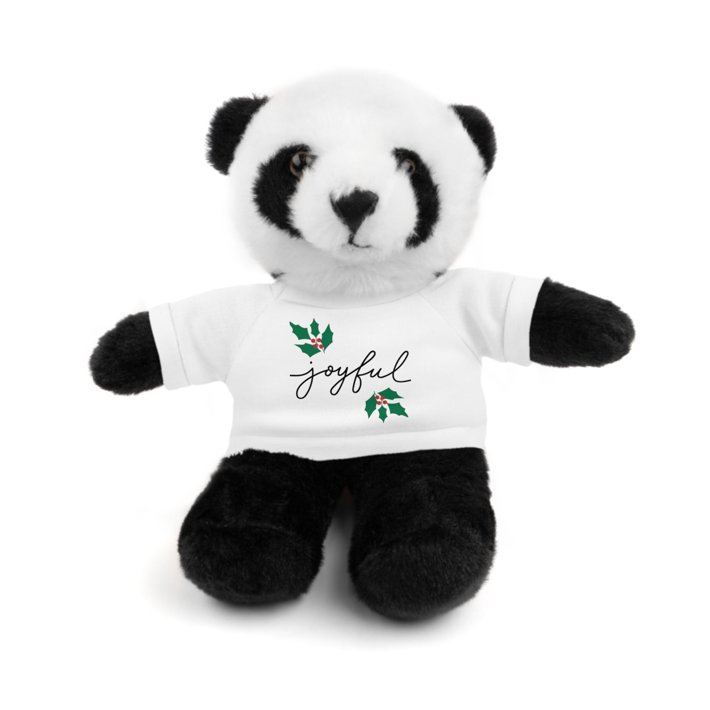 Plush Toy with "Joyful" Christmas Tee - Soft Cuddly Gift for Kids