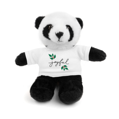 Plush Toy with "Joyful" Christmas Tee - Soft Cuddly Gift for Kids